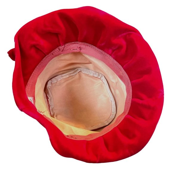 Vtg United Hatters Hat Cap Millininery Works EM 284189 ILGWU Velvet 1950's - Picture 6 of 6